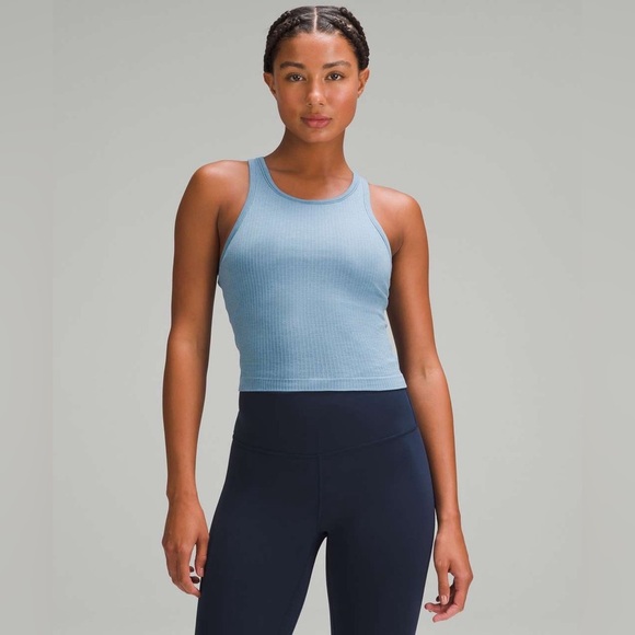 C - Lululemon Ebb to Street Cropped Racerback Tank Top - Picture 1 of 6